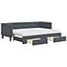 Divano Letto Estraibile Cassetti Grigio Scuro 80x200cm Velluto - Foto miniatura 1