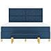 Letto a Molle con Materasso e Panchina Blu 180x200 cm - Foto miniatura 9