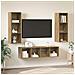 Set di mobili TV 3 pcs rovere artigianale 37 x 37 x 142.5 cm - Foto miniatura 2