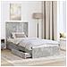 Letto con Contenitore con testiera Grigio cemento 90 x 190 cm - Foto miniatura 3