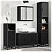 Set di mobili per il bagno 3 pcs Rovere Nero Legno multistrato - Foto miniatura 2