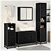 Set di mobili per il bagno 3 pcs Rovere Nero Legno multistrato - Foto miniatura 4