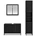 Set di mobili per il bagno 3 pcs Rovere Nero Legno multistrato - Foto miniatura 8
