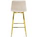 Sgabello KODA in velluto beige con gambe dorate, design moderno - Foto miniatura 4