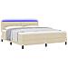 Letto a molle con materasso con led Crema 180 x 200 cm Tessuto - Foto miniatura 3