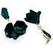 Orecchini Pendenti a Rosa Sfumata Verde Scuro - Foto miniatura 3
