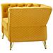 Poltrona Emy Con Cuscino In Tessuto Senape E Gambe Oro 104x83x76 Cm - Foto miniatura 3