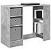 Scrivania Grigio cemento 100 x 40 x 75 cm Legno multistrato - Foto miniatura 3