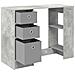 Scrivania Grigio cemento 100 x 40 x 75 cm Legno multistrato - Foto miniatura 5