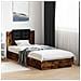 Struttura letto con testata Rovere Fumo Legno ingegnerizzato - Foto miniatura 10