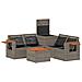 Set di divani 6 pz Grigio e Blu Navy Rattan sintetico e Acciaio - Foto miniatura 4