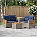 Set di divani 6 pz Grigio e Blu Navy Rattan sintetico e Acciaio - Foto miniatura 5