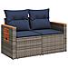 Set di divani 6 pz Grigio e Blu Navy Rattan sintetico e Acciaio - Foto miniatura 7