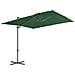 Ombrellone A Sbalzo Con Palo In Acciaio 250x250 Cm Verde - Foto miniatura 3