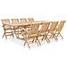 Set da Pranzo per Esterni 9 pz 180-280x100x75 cm Teak Massello - Foto miniatura 1