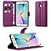 Custodia Compatibile Con Samsung Galaxy S6 Edge In Violetta Ametista - Coperchio Protettiva Con Chiusura Magnetica, Funzione Stand E Tasca Per Le Carte - Foto miniatura 1