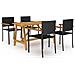 Set Mobili Da Pranzo Per Giardino 5 Pz Nero - Foto miniatura 1