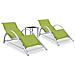 Lettini Prendisole Con Tavolino 2 Pz In Alluminio Verde - Foto miniatura 1