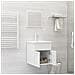 Set Mobili da Bagno 2 pz Bianco in Legno Multistrato - Foto miniatura 8