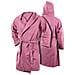 Accappatoio Con Cappuccio In Microfibra Adulto Unisex In Tinta Unita Vari Colori S Rosa - Foto miniatura 1