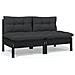 Divano Da Giardino A 2 Posti Con Cuscini Nero Massello Di Pino - Foto miniatura 1