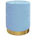 Sgabello Rotondo Con Contenitore Azzurro In Velluto - Foto miniatura 1