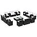 Set Divani Da Giardino 16 Pz Con Cuscini In Polyrattan Nero - Foto miniatura 1
