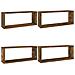 Mensole Cubo Parete 4 Pz Rovere Fumo 60x15x23 Legno Multistrato - Foto miniatura 2