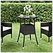 Tavolo Da Giardino 60x75 Cm Vetro Temperato E Polyrattan Nero - Foto miniatura 4