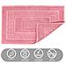 Tappeto Bagno Doccia Spugna Tinta Unita Torino Tappetino Super Assorbente In Cotone Pelo Corto Con Greca Parure 3 Pezzi Rosa - Foto miniatura 2