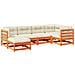 Set Divani Giardino 6pz Con Cuscini Marrone Cera Massello Pino - Foto miniatura 2