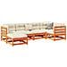 Set Divani Giardino 6pz Con Cuscini Marrone Cera Massello Pino - Foto miniatura 1