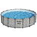 Piscina Fuori Terra - In Giro - 549x122 Cm - Grigio - Include Accessori Coordinati Cb34 - Foto miniatura 3