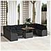 Set Divano Giardino da 11 Pezzi con Cuscini in Rattan Polimerico Nero, Divano Giardino per Due con Ripostiglio e Cuscini in Rattan Polimerico Nero - Foto miniatura 2