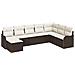 Set Divano Giardino  8 Pezzi con Cuscini Marrone Polirattan, Divano Giardino  2 Posti con Cuscini Marrone Polirattan - Foto miniatura 1