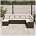 Set Divano Giardino  8 Pezzi con Cuscini Marrone Polirattan, Divano Giardino  2 Posti con Cuscini Marrone Polirattan - Foto miniatura 3