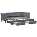 Divano Letto Estraibile Cassetti Grigio Scuro 80x200cm Velluto - Foto miniatura 1