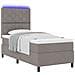 Letto a Rete e Materasso & LED Taupe 100x200 cm Tessuto - Foto miniatura 1