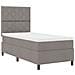 Letto a Rete e Materasso & LED Taupe 100x200 cm Tessuto - Foto miniatura 6