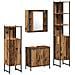Set di Mobili per il Bagno da 4 Pezzi Legno Rustico Legno Ingegnerizzato - Foto miniatura 1