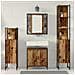 Set di Mobili per il Bagno da 4 Pezzi Legno Rustico Legno Ingegnerizzato - Foto miniatura 4
