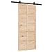 Porta scorrevole Marrone 80 x 208 cm Legno di pino massello - Foto miniatura 1