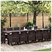 Set da Pranzo per Giardino 15 pcs Marrone Rattan Polt - Foto miniatura 2