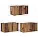 Mobile TV 3 pcs Marrone 60 x 30 x 30 cm Legno multistrato - Foto miniatura 1
