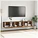 Mobile TV 3 pcs Marrone 60 x 30 x 30 cm Legno multistrato - Foto miniatura 2