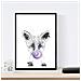 Set Di 6 Stampe Animali Bambini Con Gomma Da Masticare Coniglio Mucca Volpe Cavallo Orso Fiamma A3 Cornice Nera - Foto miniatura 6