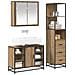 Set di mobili per il bagno con porta 3 pcs Rovere artigianale - Foto miniatura 3