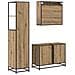 Set di mobili per il bagno con porta 3 pcs Rovere artigianale - Foto miniatura 9