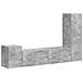 Set mobile TV 4 pcs Grigio cemento Legno multistrato - Foto miniatura 1