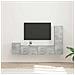 Set mobile TV 4 pcs Grigio cemento Legno multistrato - Foto miniatura 2